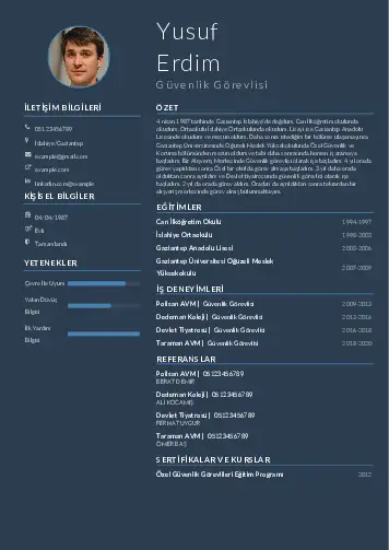 Güvenlik Görevlisi CV Örnekleri cv indir